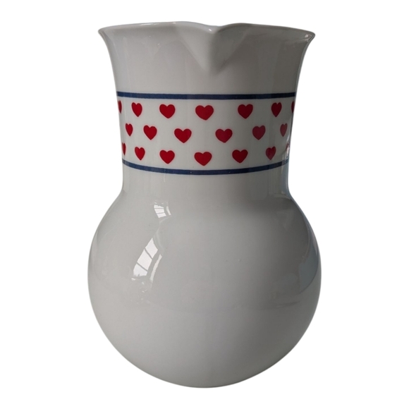 Copco Country Vintage Pitcher Caraf Japan Porcelain Hearts Farmhouse Cottagecore - Picture 6 of 9